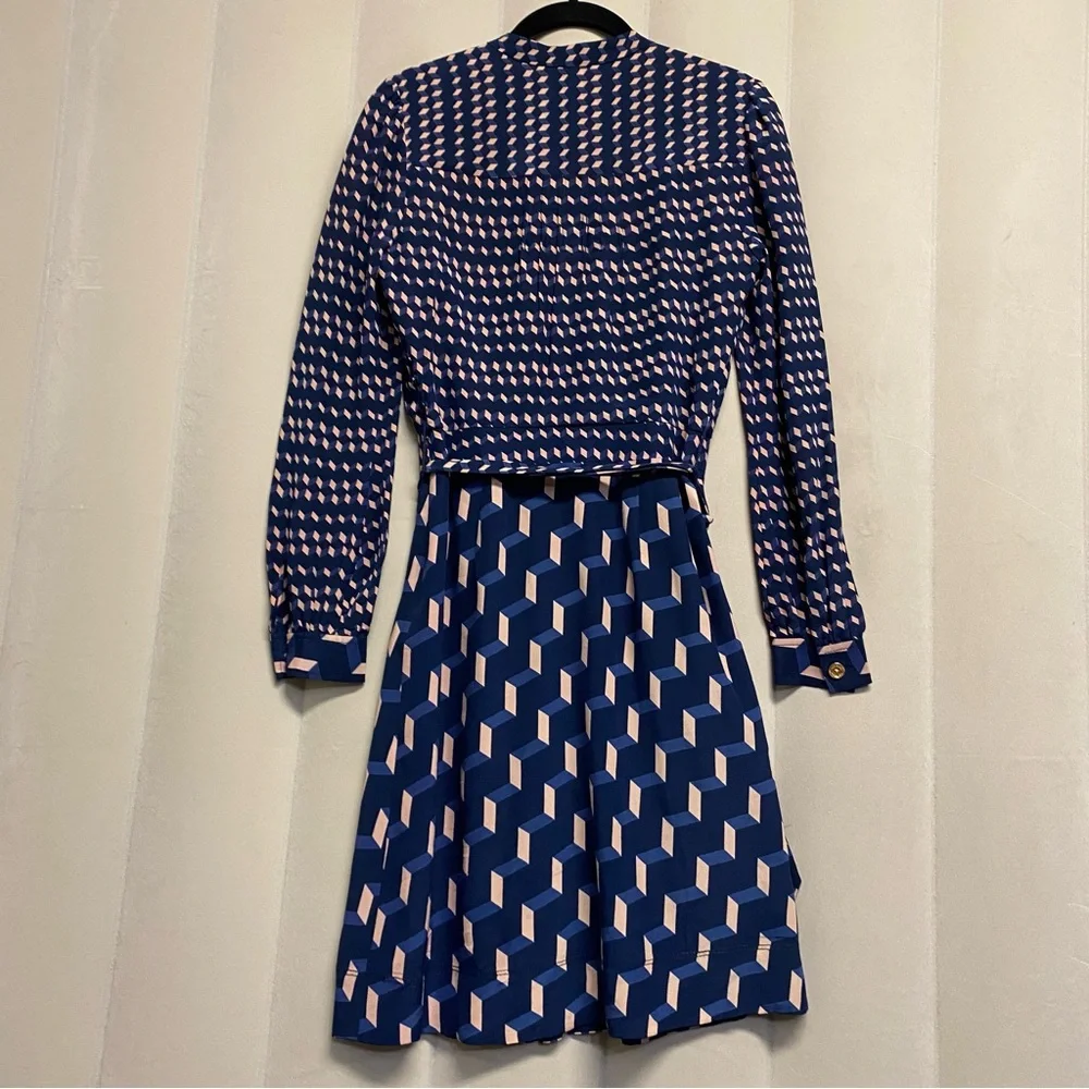 Tory Burch Women’s Judi Dress Size 2 100% Silk Belted Designer Luxury Feminine